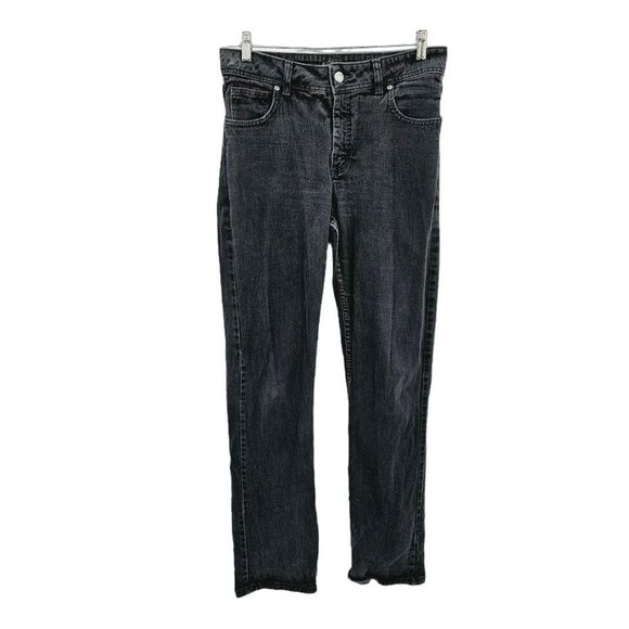Riders by Lee Classic Fit Straight Leg Jeans 12 L Long Black Faded Cotton Denim - Picture 10 of 10